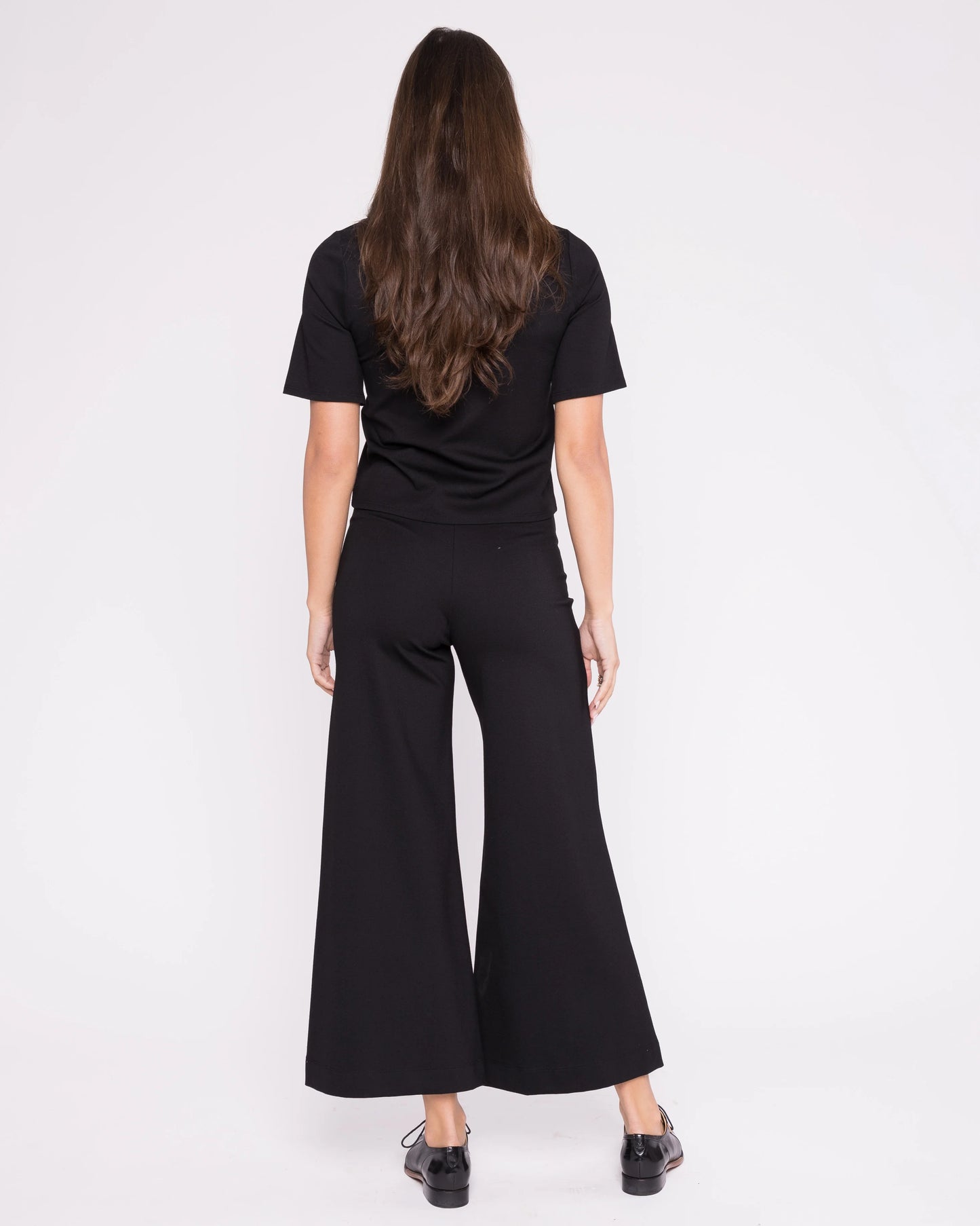 Ponte Knit Cropped Wide Leg