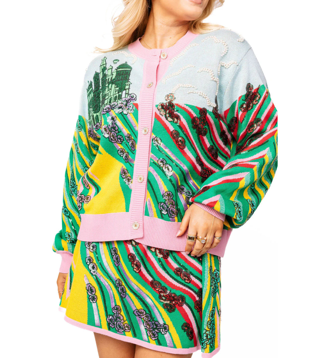Licensed Yellow Brick Road to Oz Button Up Cardigan
