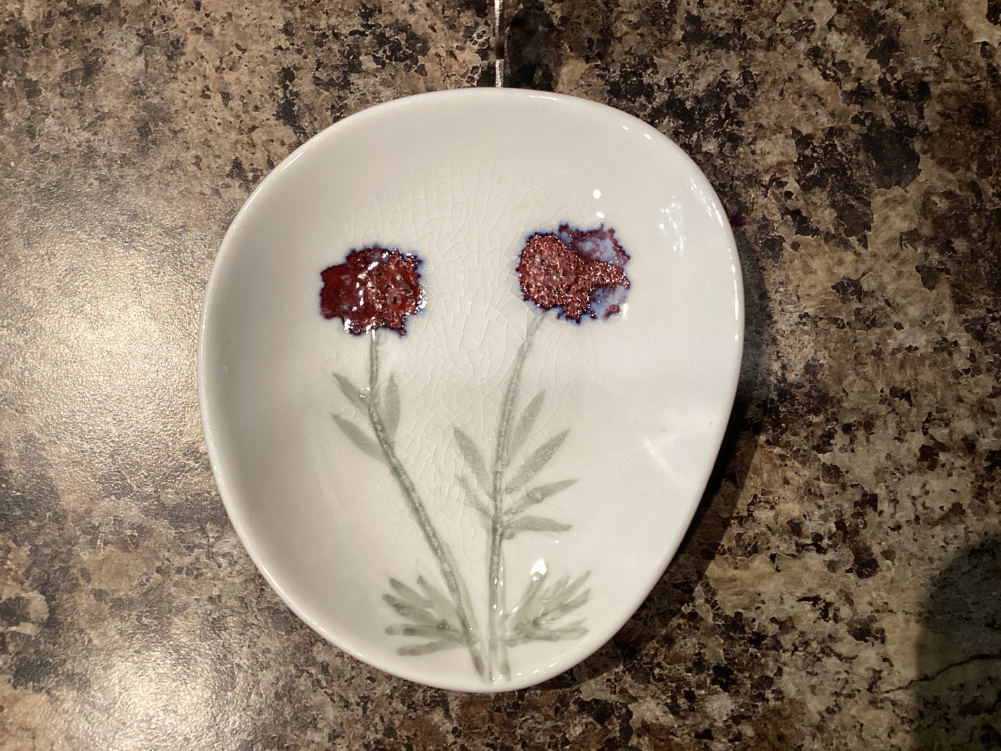 Artisanal Tidbit Bowl/Dish w Botanical Imprint
