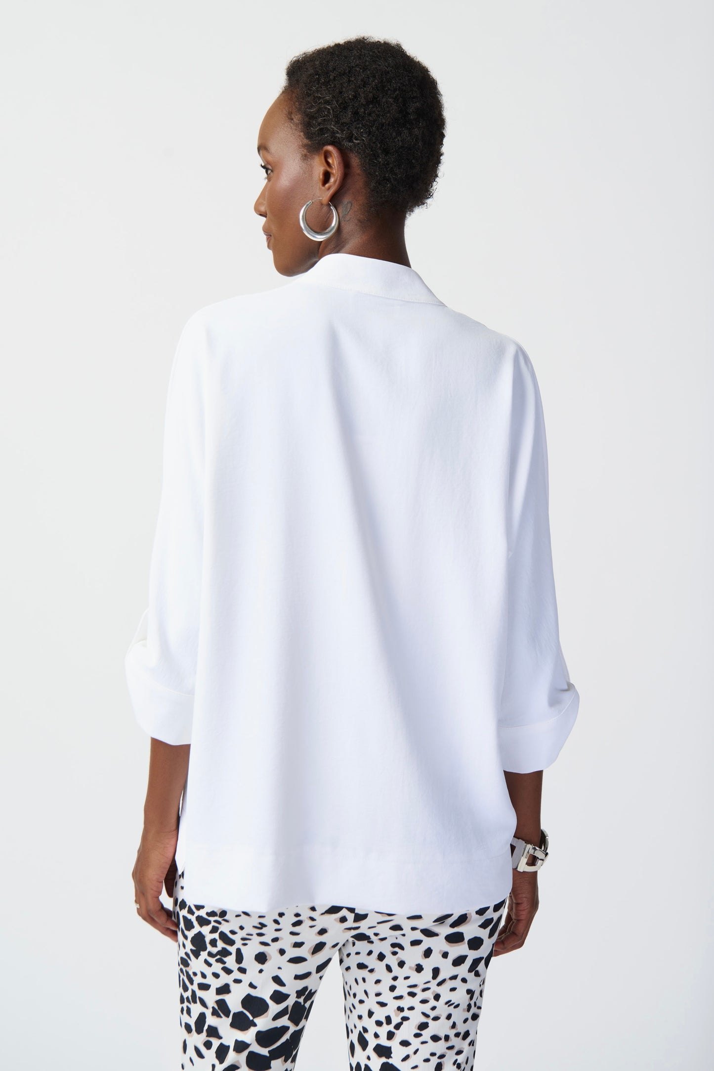 Woven Boxy Top with Dolman Sleeves - Vanilla