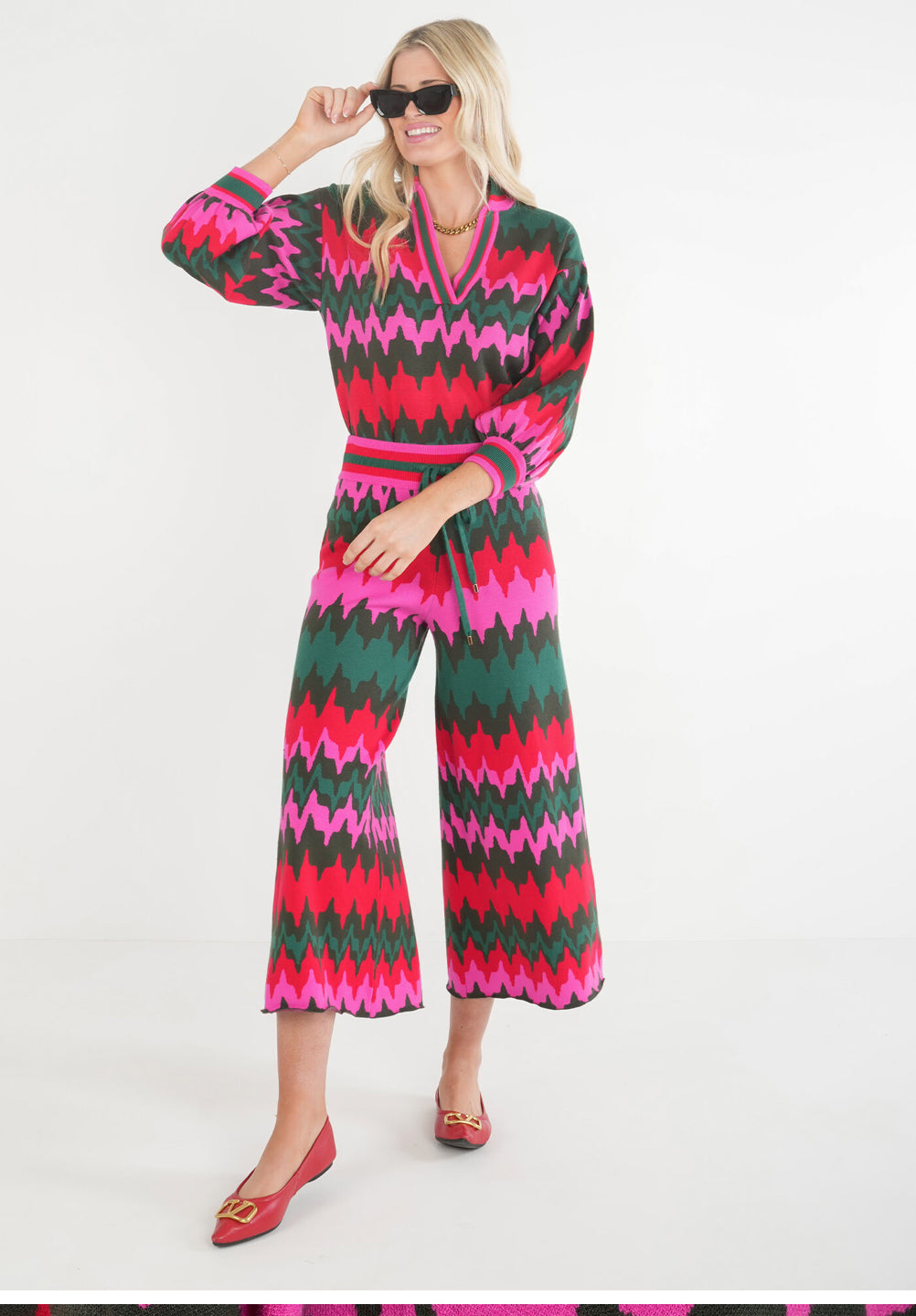 Teddy Crop Trouser-Ruby Ripple