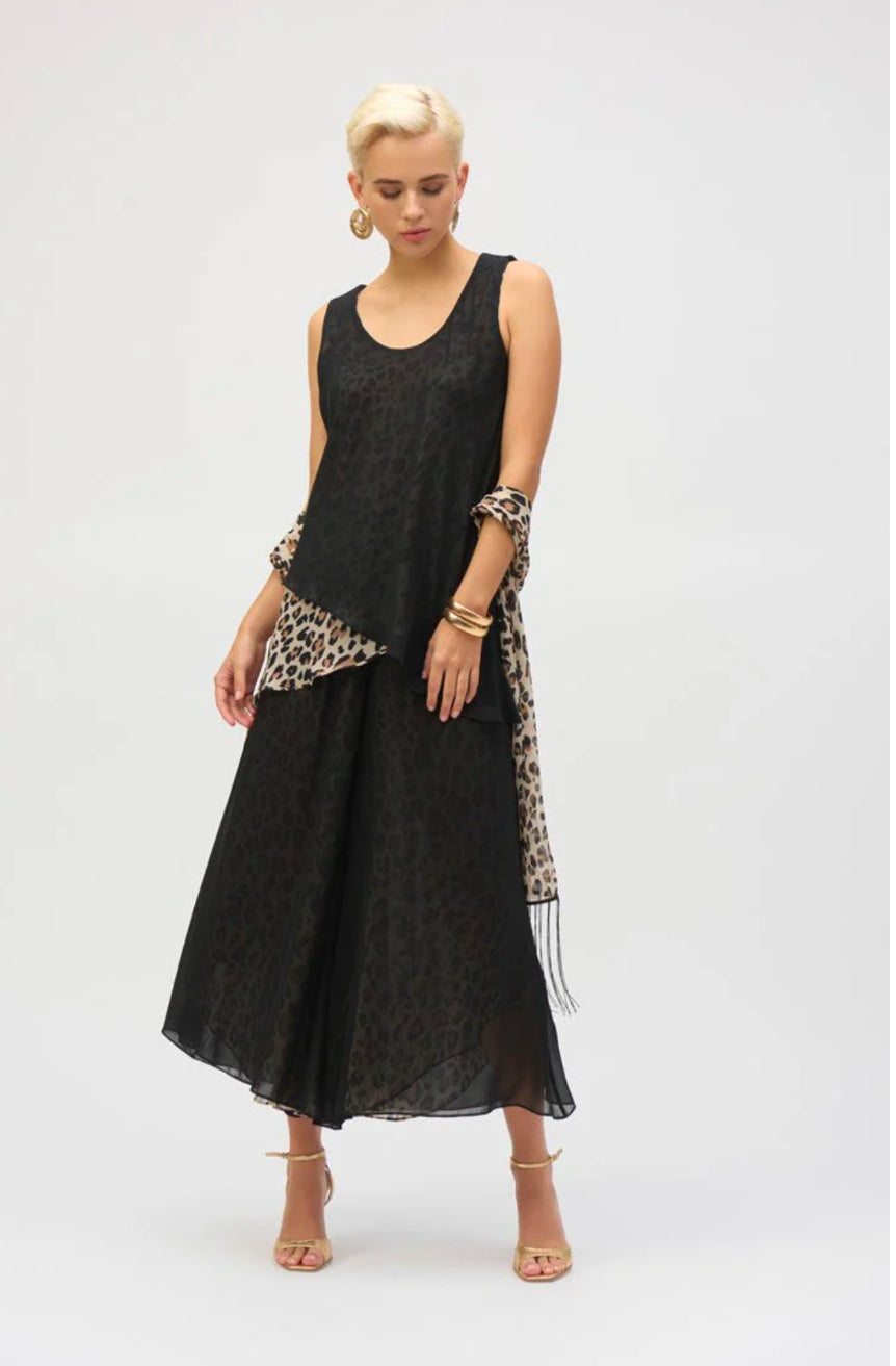 Animal Print Reversible Culotte Pant
