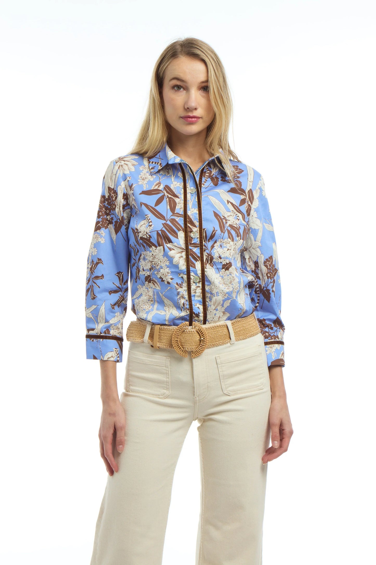 Essential Blouse IV blue/chocolate