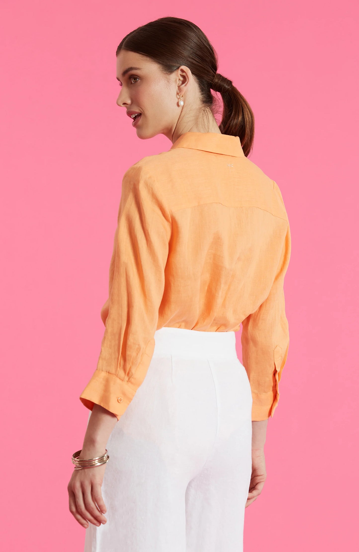 Dora Linen Tunic - Papaya
