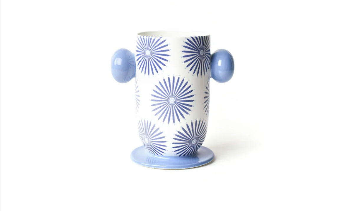 Large Cylinder Vase with Knob Handles