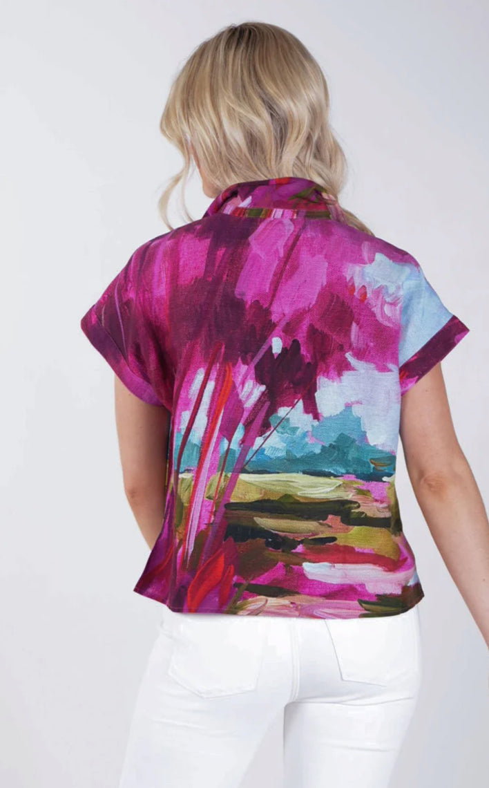 Linen Poppy Top-Bellamy Sunset
