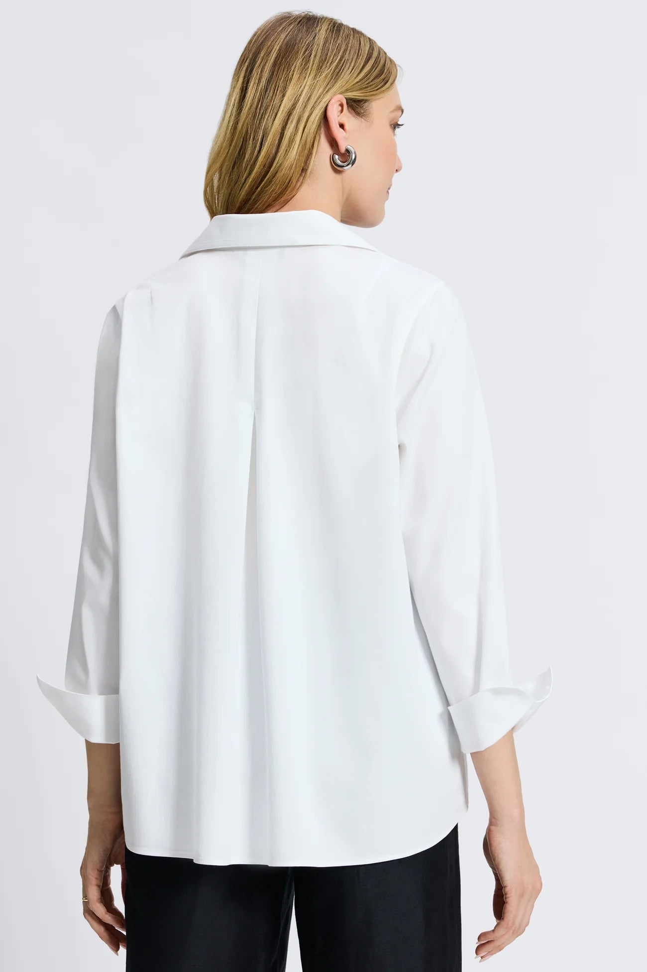 Agnes No-Iron Popover Top-White