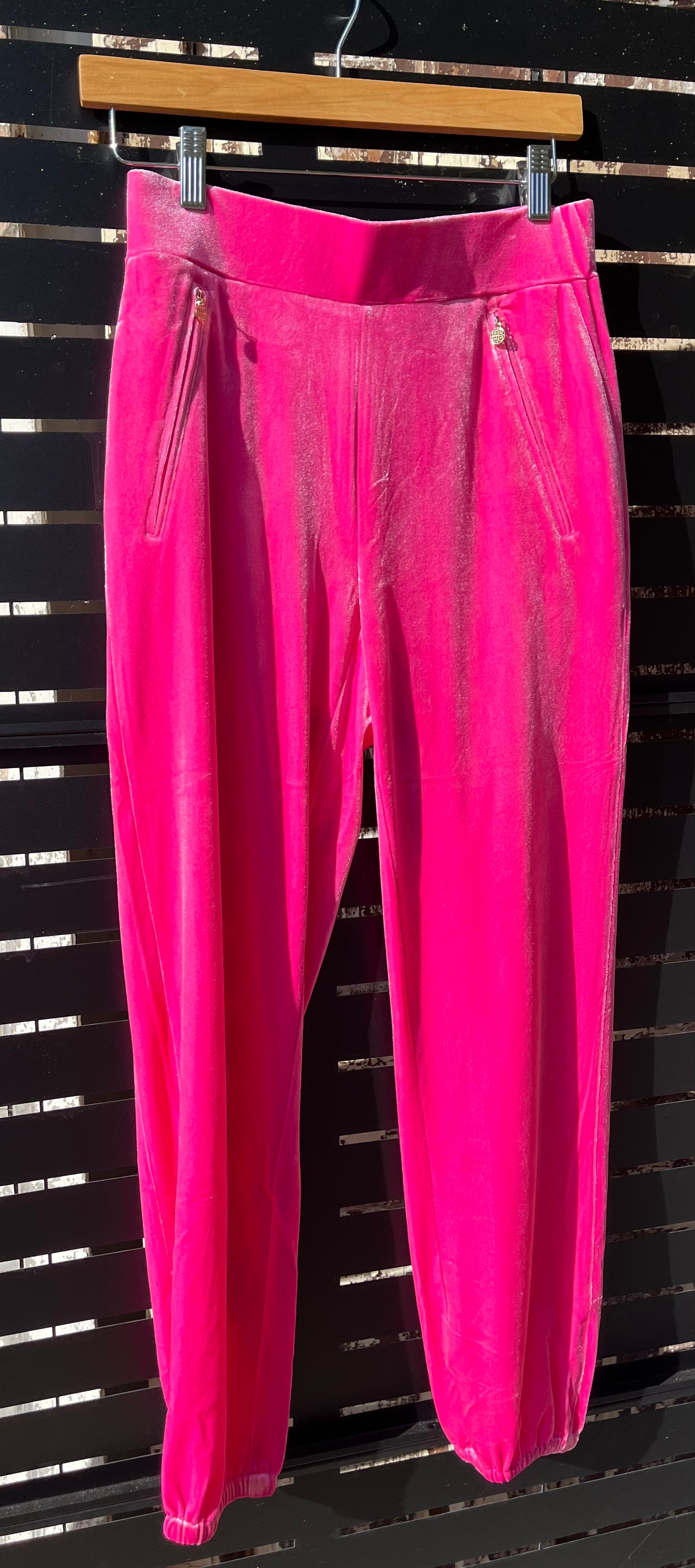 Emily McCarthy Downtown Jogger-Fuchsia Fedora Velvet