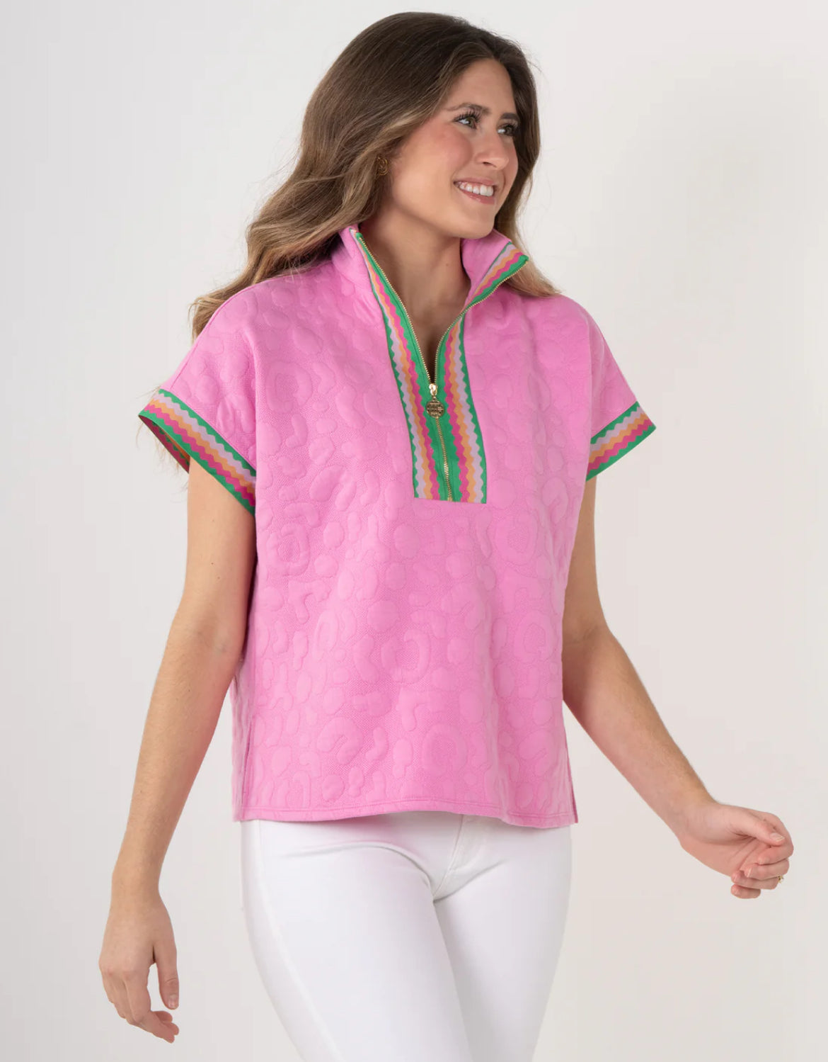 Poppy Top-Magenta Cheetah