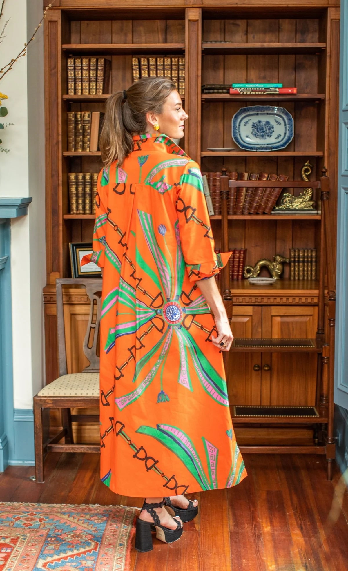 Long Shirt Dress-Estate Orange