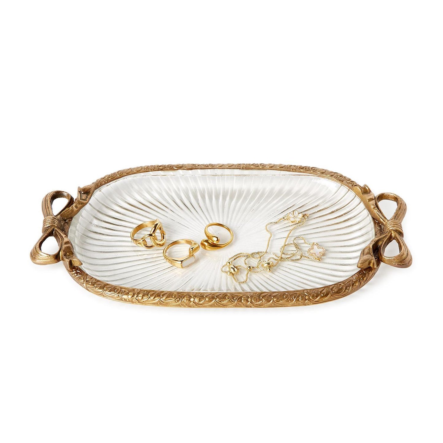 Bow Trinket Glass Tray