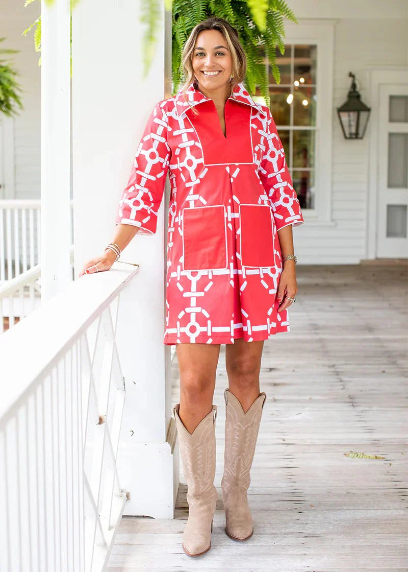 Cassidy Short Dress-Piper Red