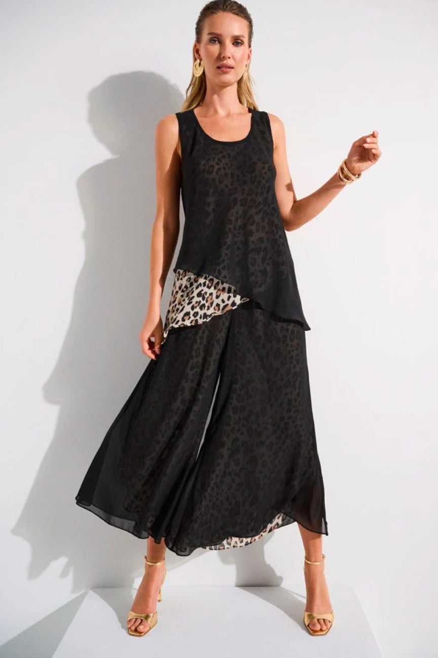 Animal Print Reversible Culotte Pant
