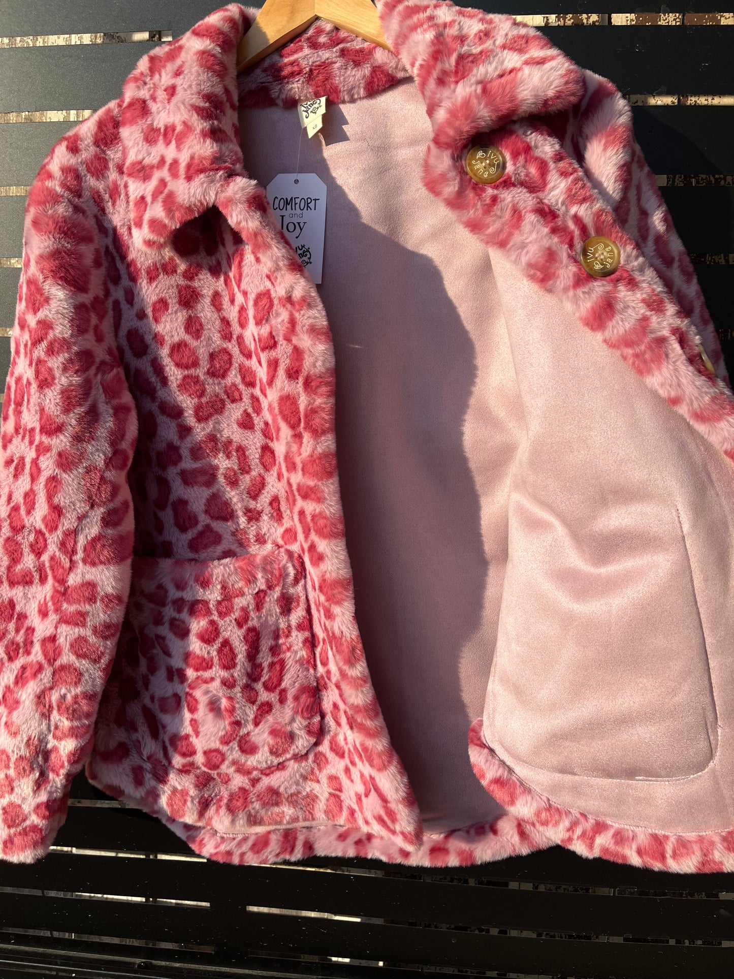 Faux Fur Rosy Leopard Jacket