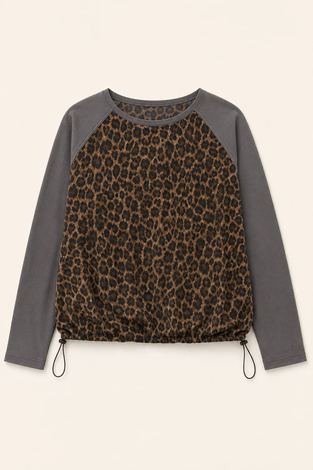 KEN ANIMAL PRINT RAGLAN TOP