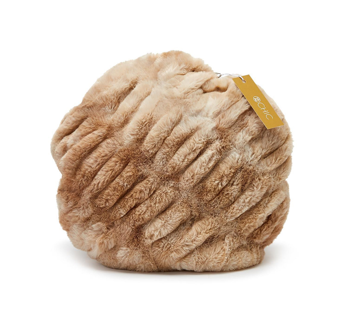 Marbled Faux Fur Round Pillow