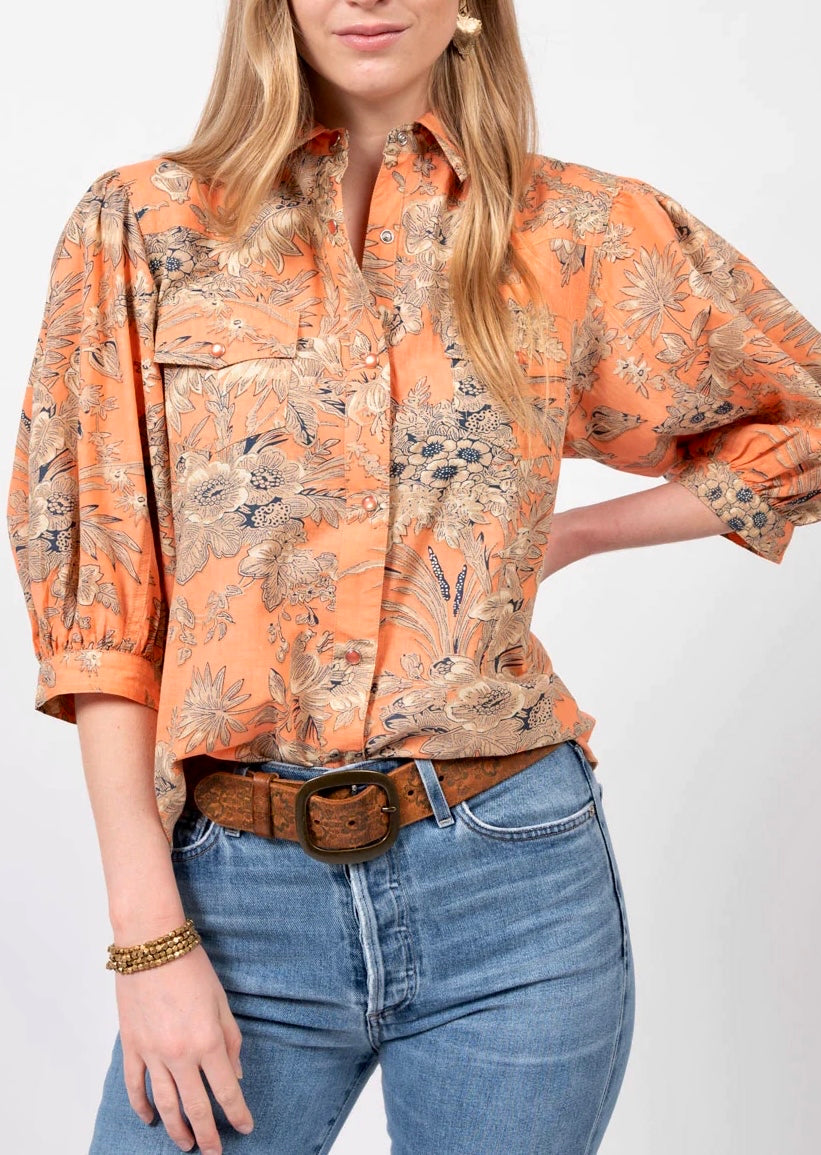 Snap Front Top - Coral