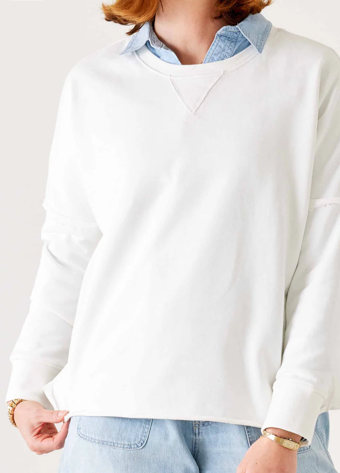 Frenchie RW Edge Crewneck-White