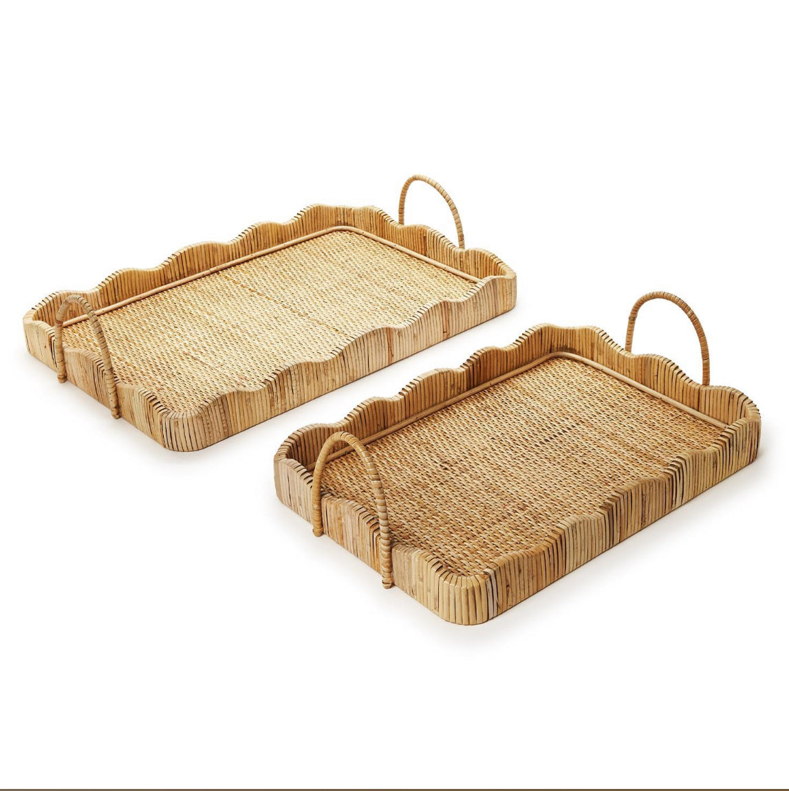 Scalloped Edge Trays-Set of Two