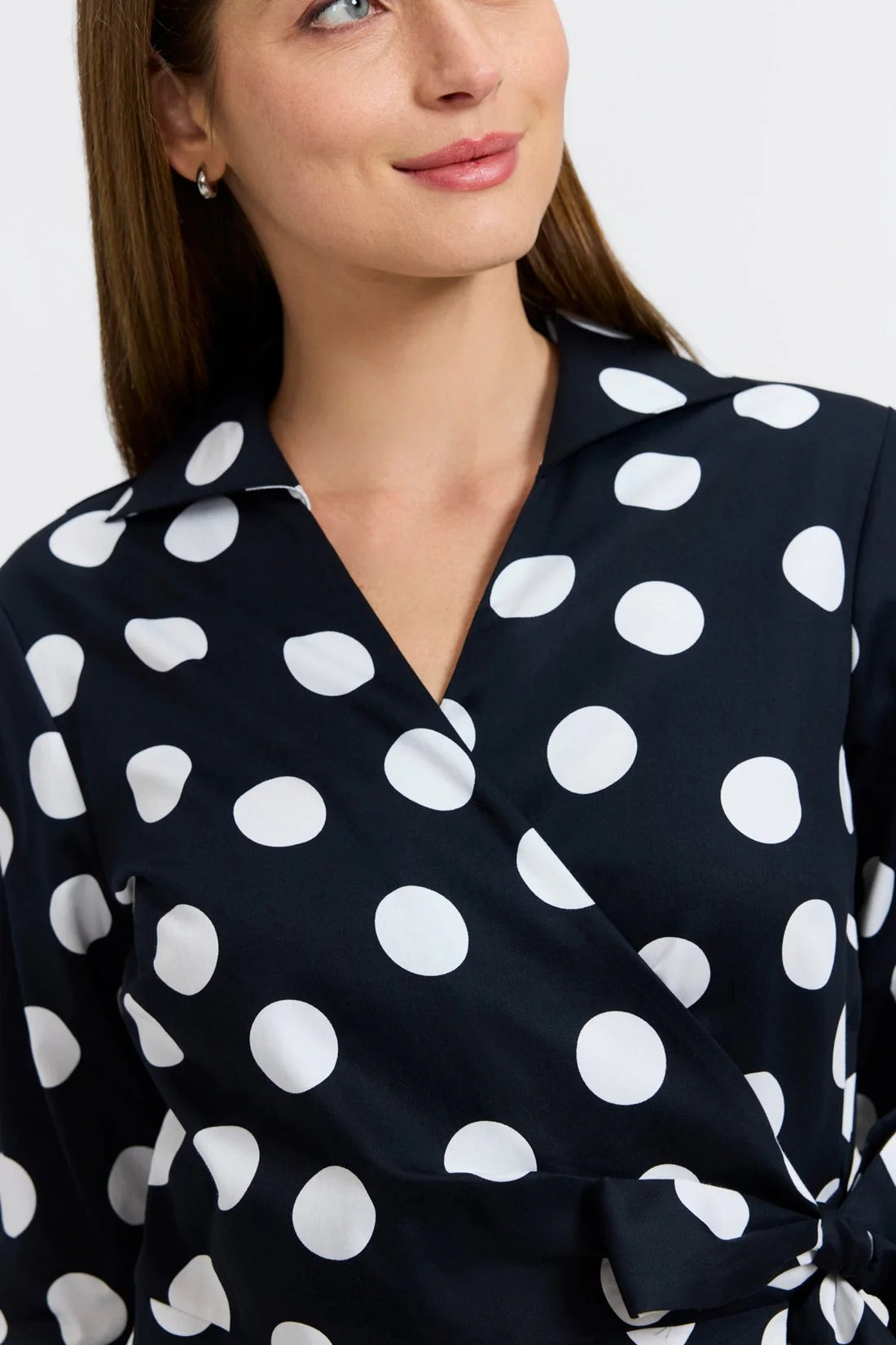 Salina Wrap Top-Polka Dot