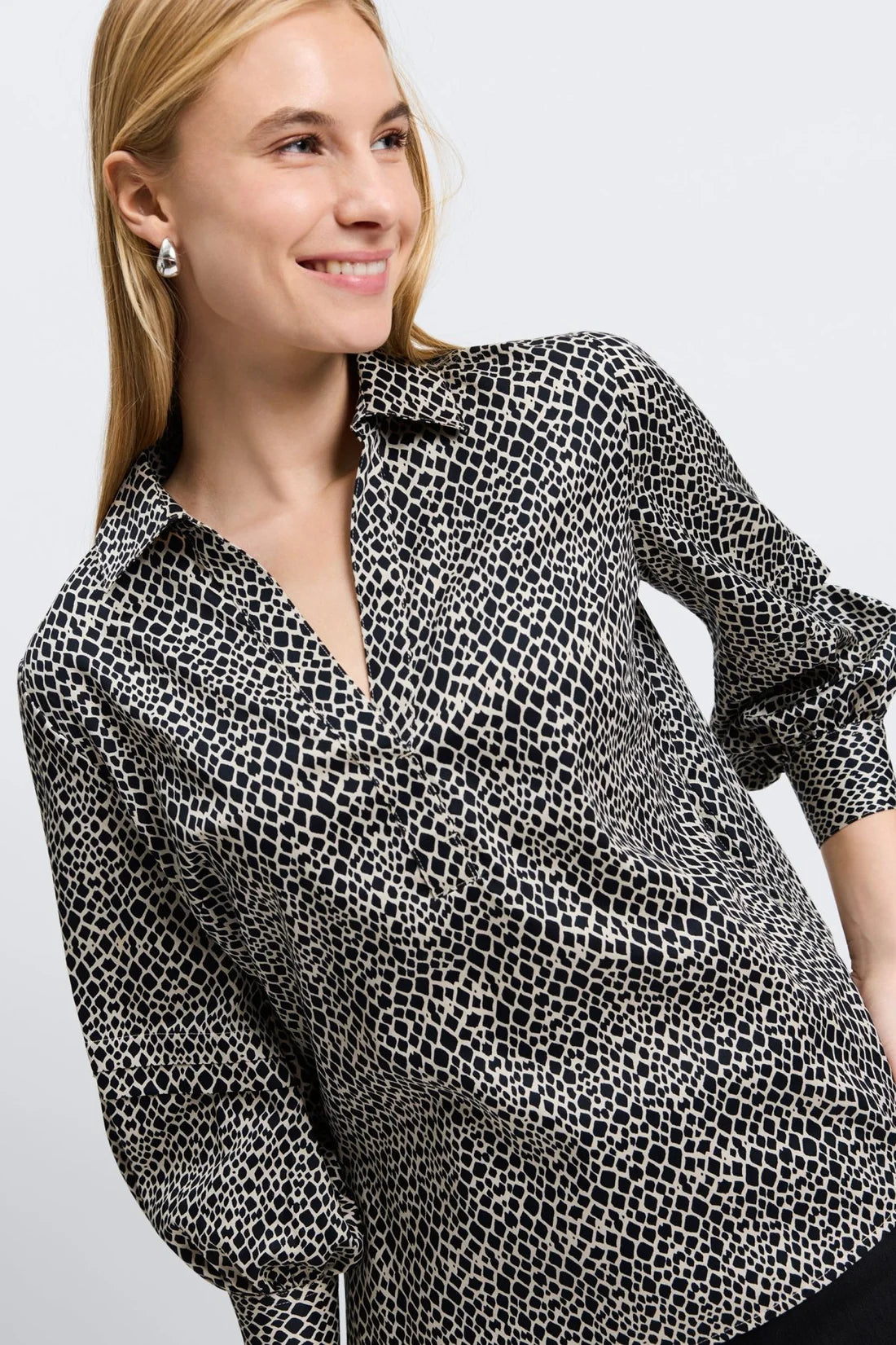 Frankie Popover Top-Snakeskin