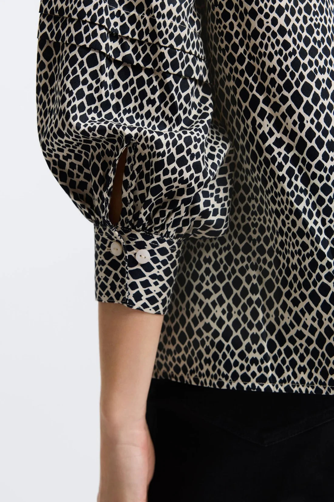 Frankie Popover Top-Snakeskin