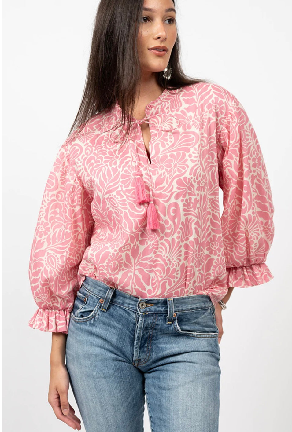 Balloon Sleeve Top - Pink