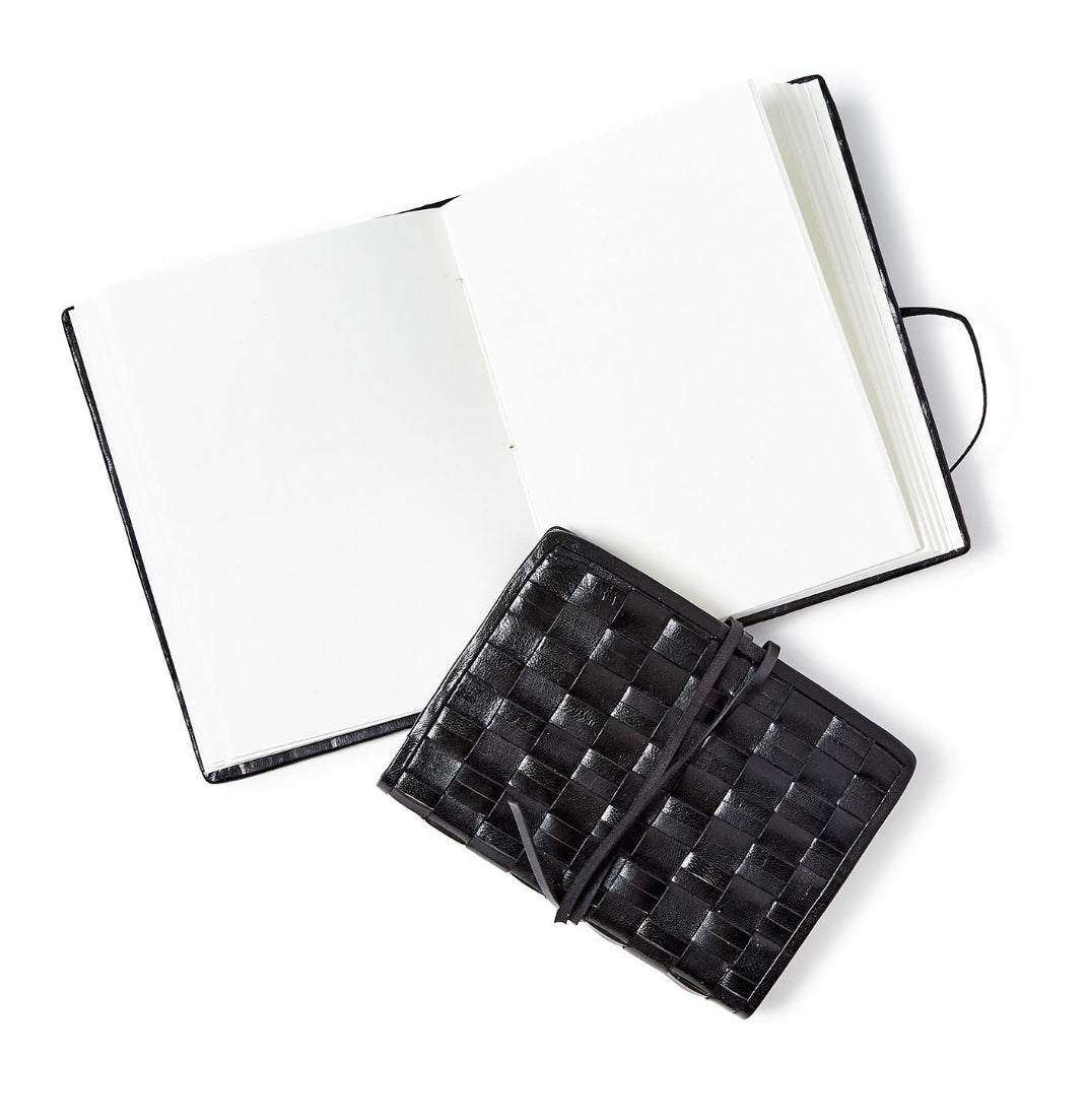 Black Woven Leather Journal