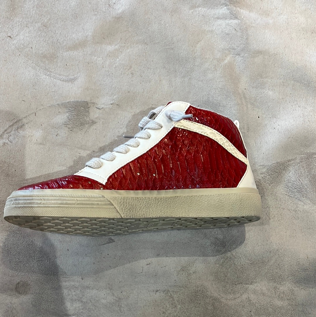 Riley Sneaker - Dark Red Snake