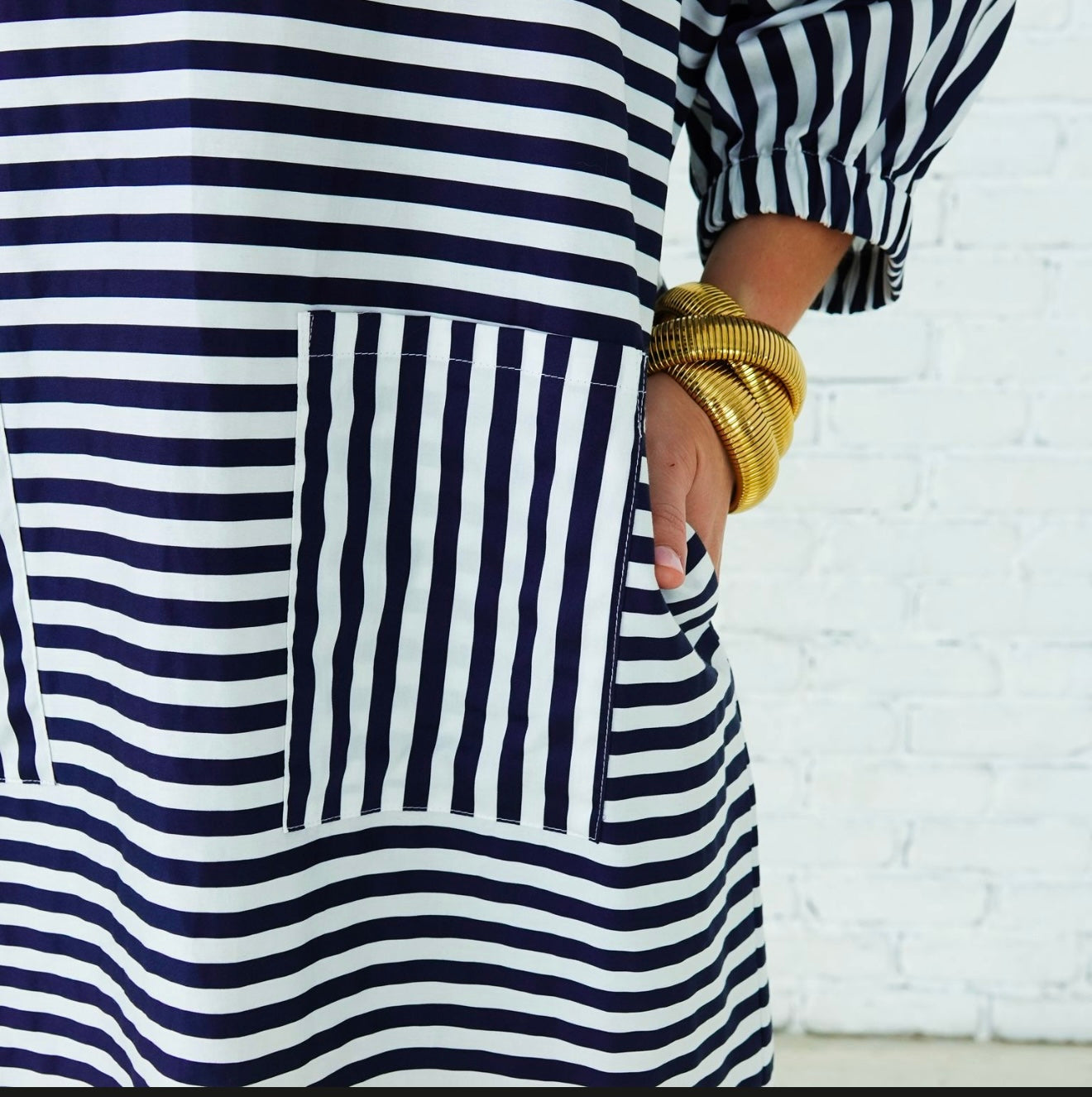 Preppy Dress-Stripe & Gingham-Navy