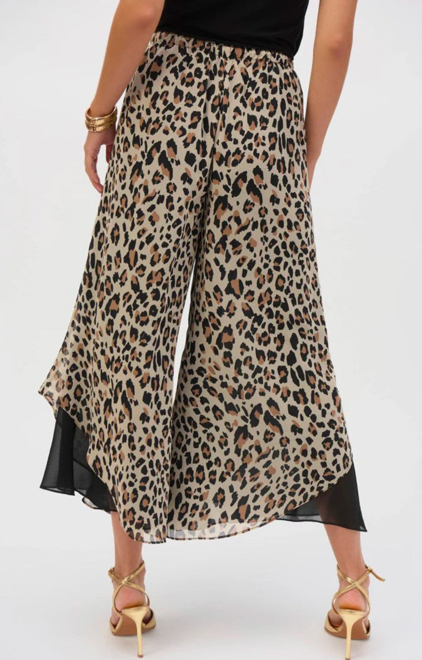 Animal Print Reversible Culotte Pant