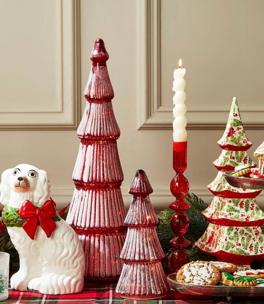 Mercury Glass Light up Trees Set of 3