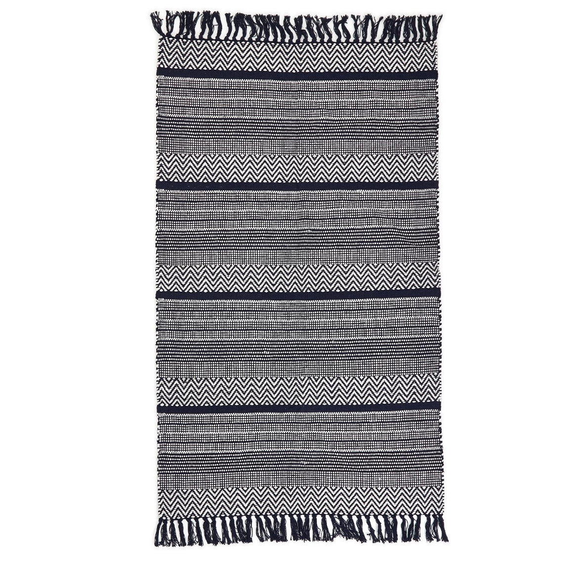 Navy Striped Rug 3’x5’