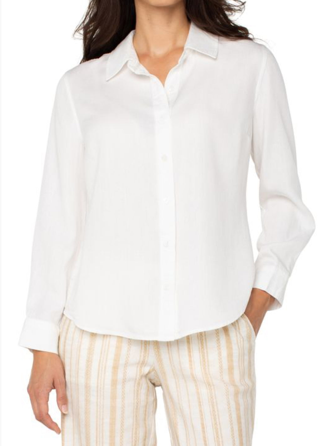 Long Rolled Sleeve Woven Shirt