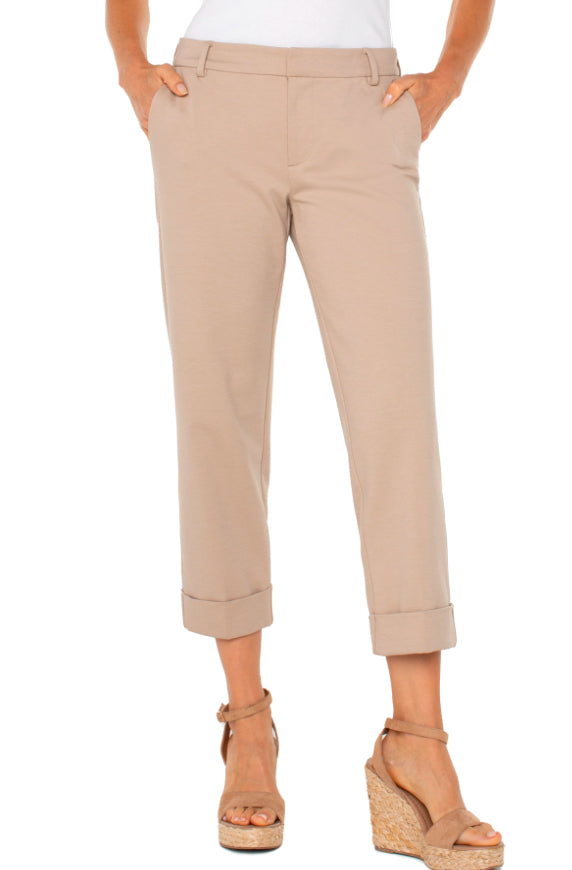Kelsey Crop Trouser 25”-Sand Dune