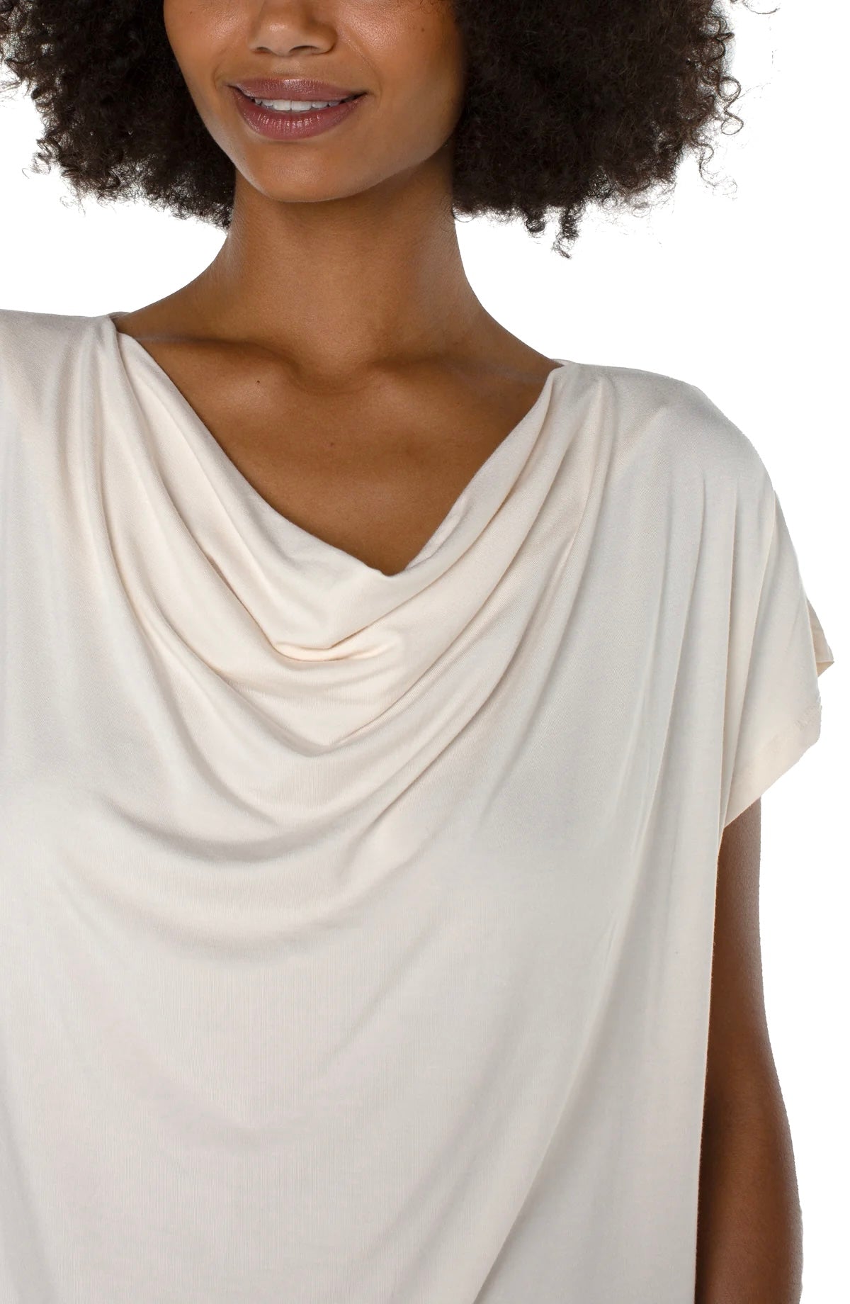 Short Sleeve Cowl Neck