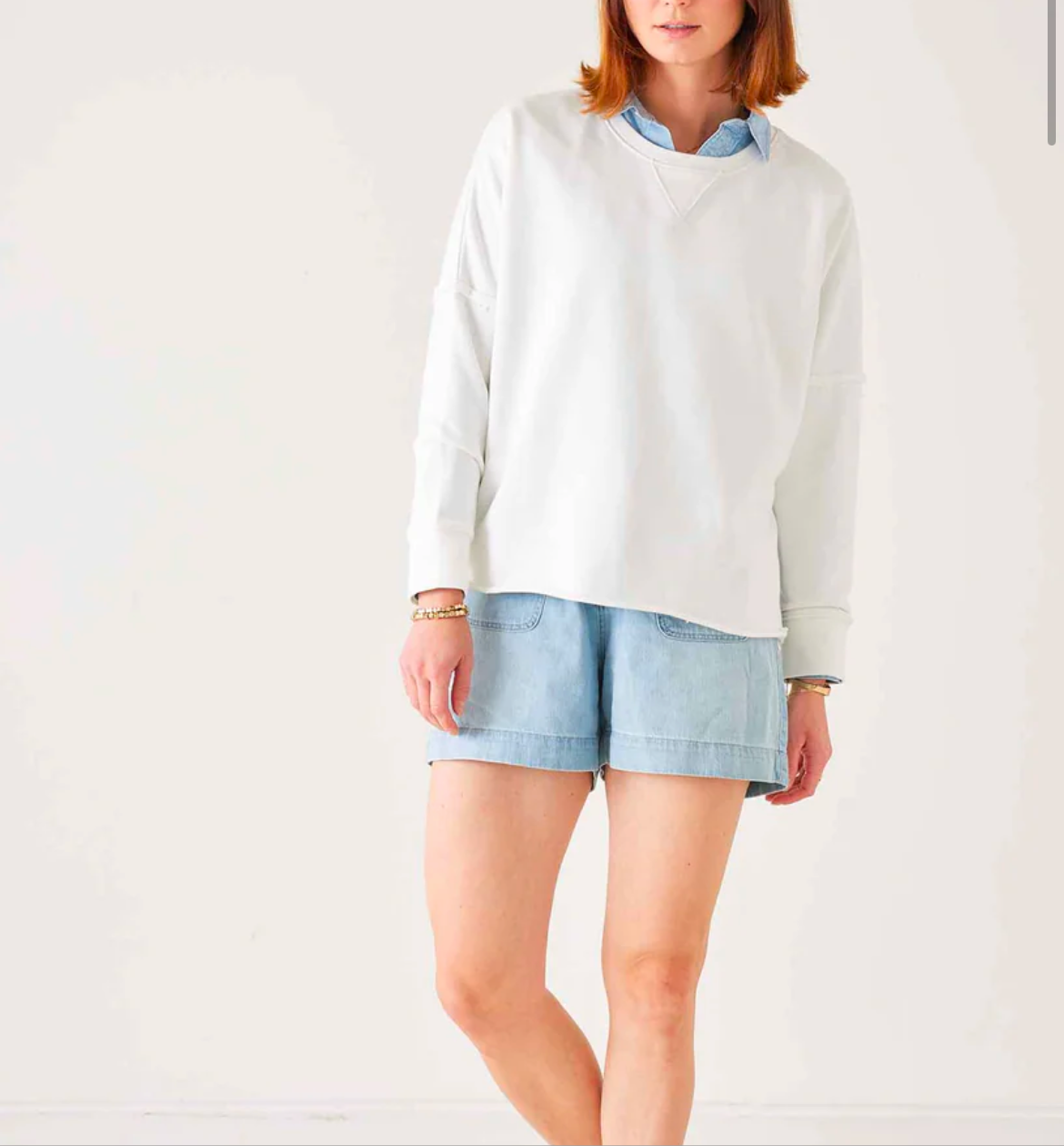 Frenchie RW Edge Crewneck-White