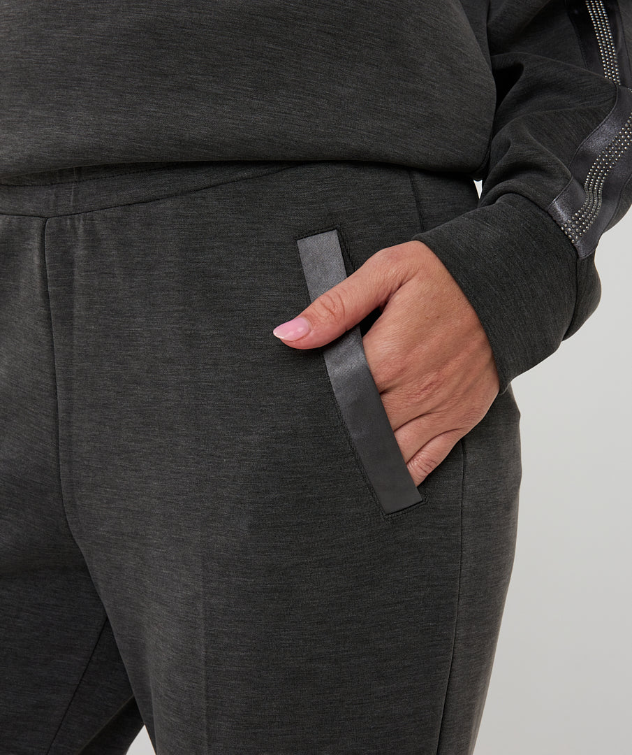 Modal Wide-Leg Trouser-Dark Grey