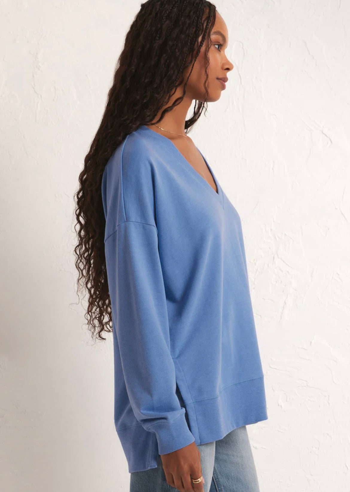 Modern V Neck Weekender - Blue Isle