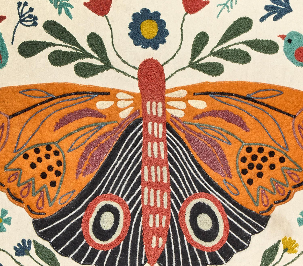 Embroidered Butterfly Art