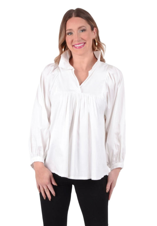 Stella Top - White Poplin