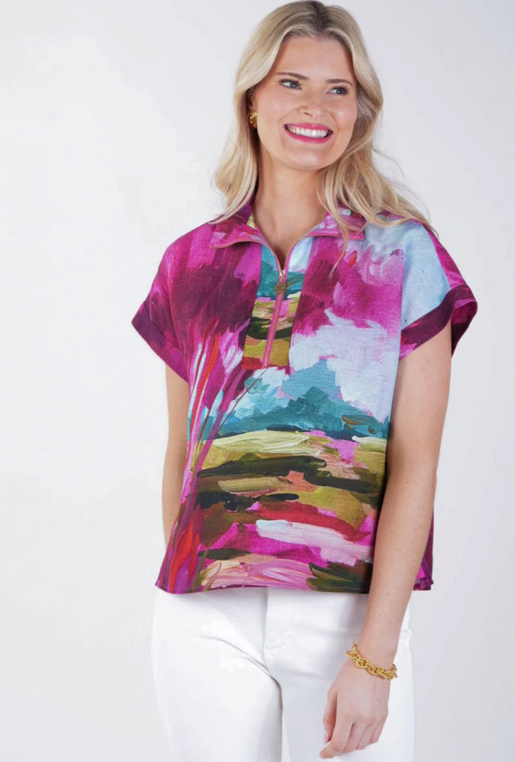 Linen Poppy Top-Bellamy Sunset