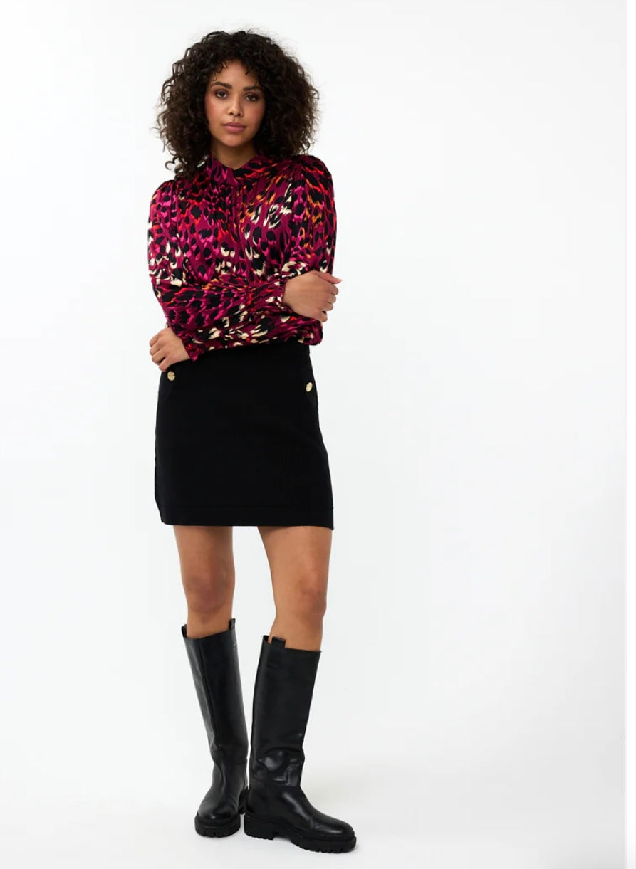 Esqualo Printed Stand up Collar Blouse