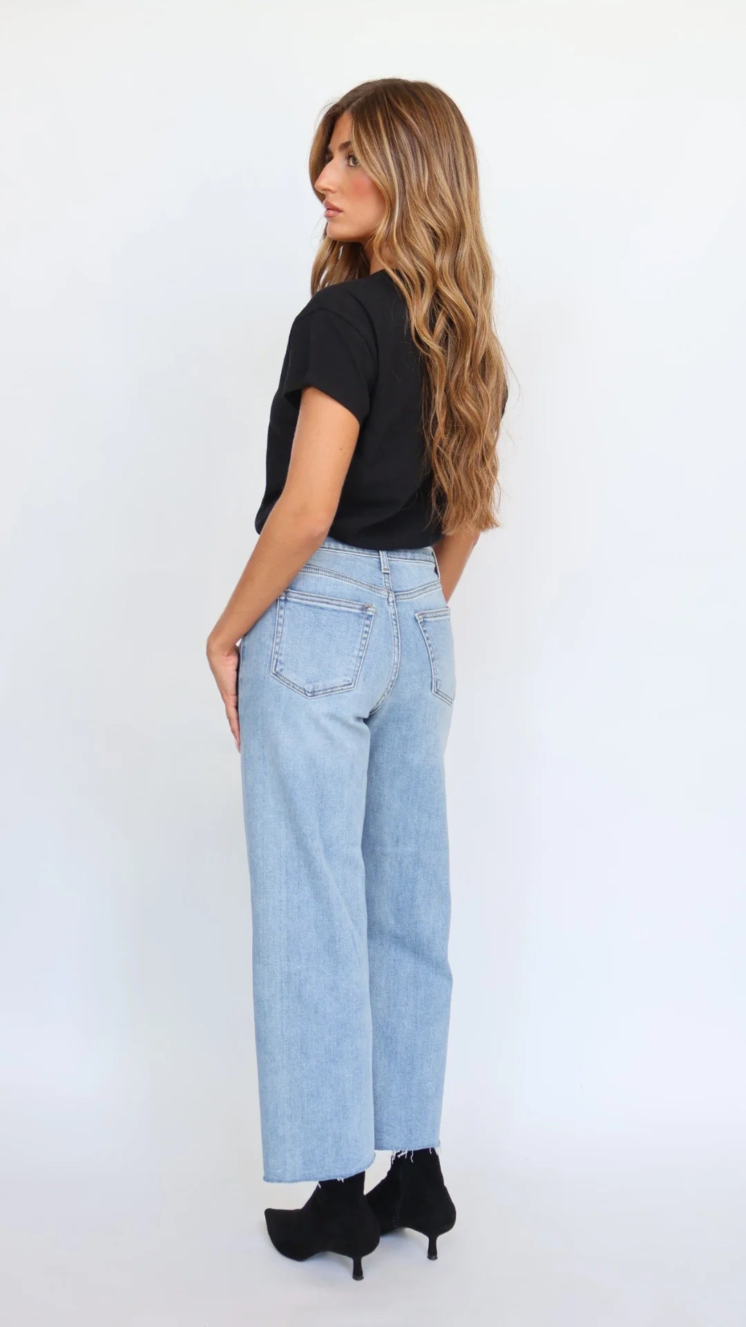 Slim Wide Leg Jean-Dark Denim