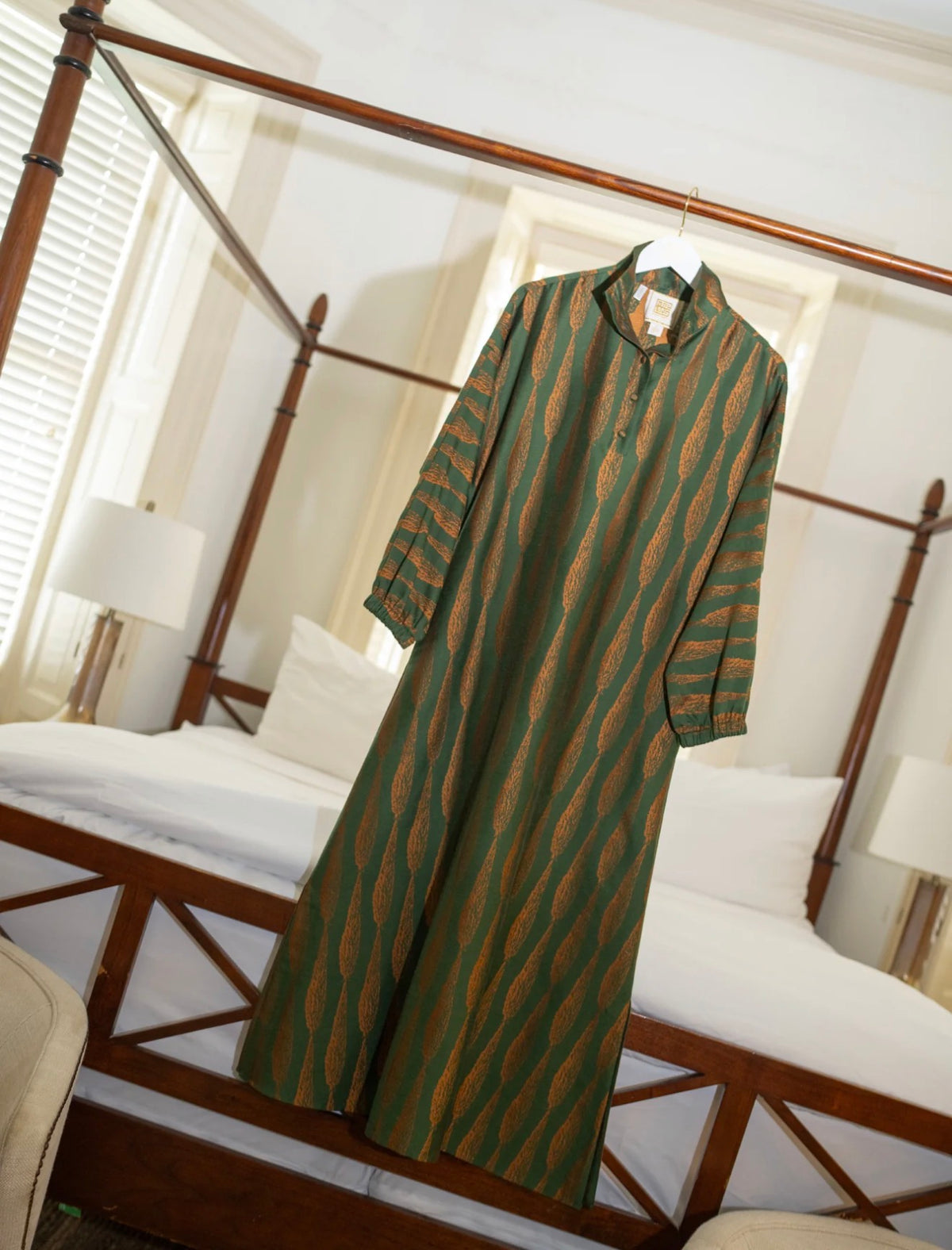 Long-Sleeve Poppy Maxi Tuscan Villa
