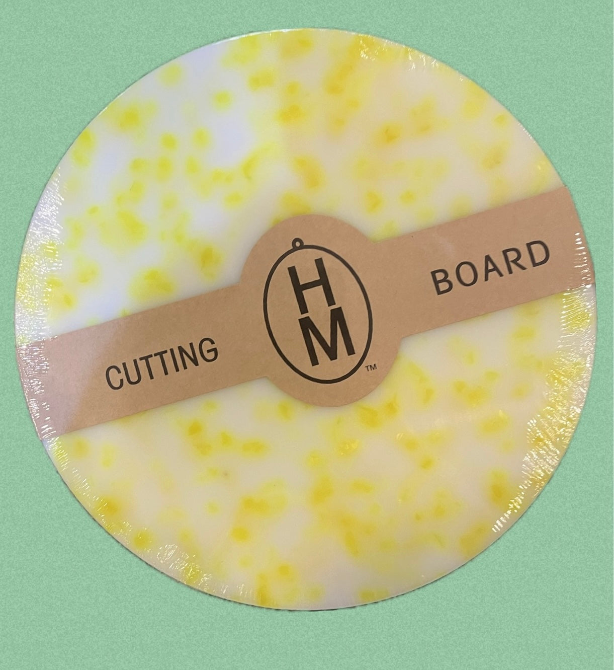 Round Plastic Cutting Board with Terrazzo Design