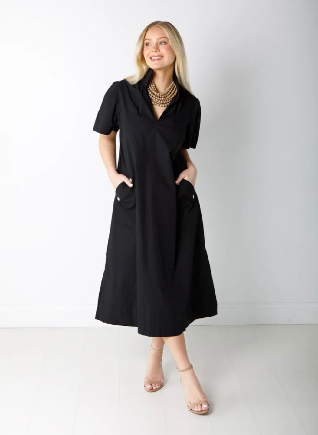 Gretchen Dress-Solid Black