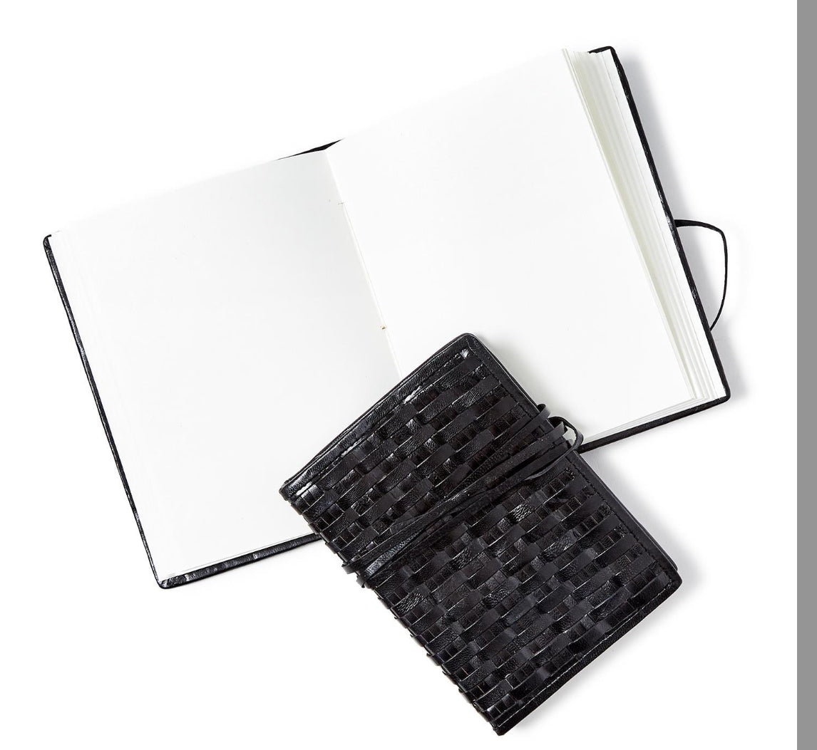 Black Woven Leather Journal