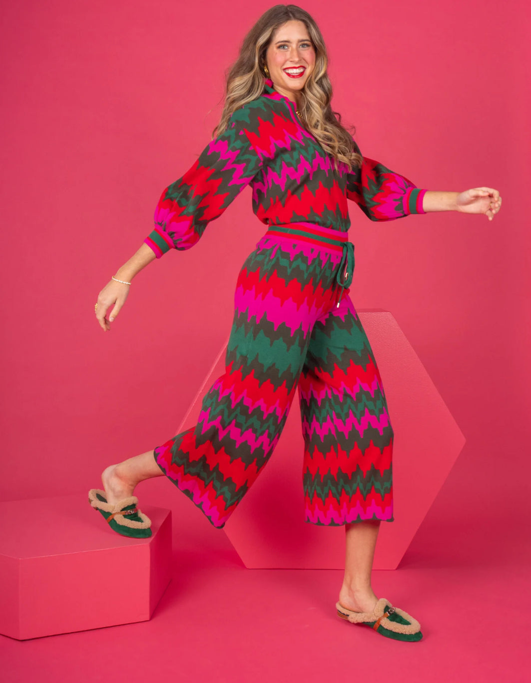 Teddy Crop Trouser-Ruby Ripple