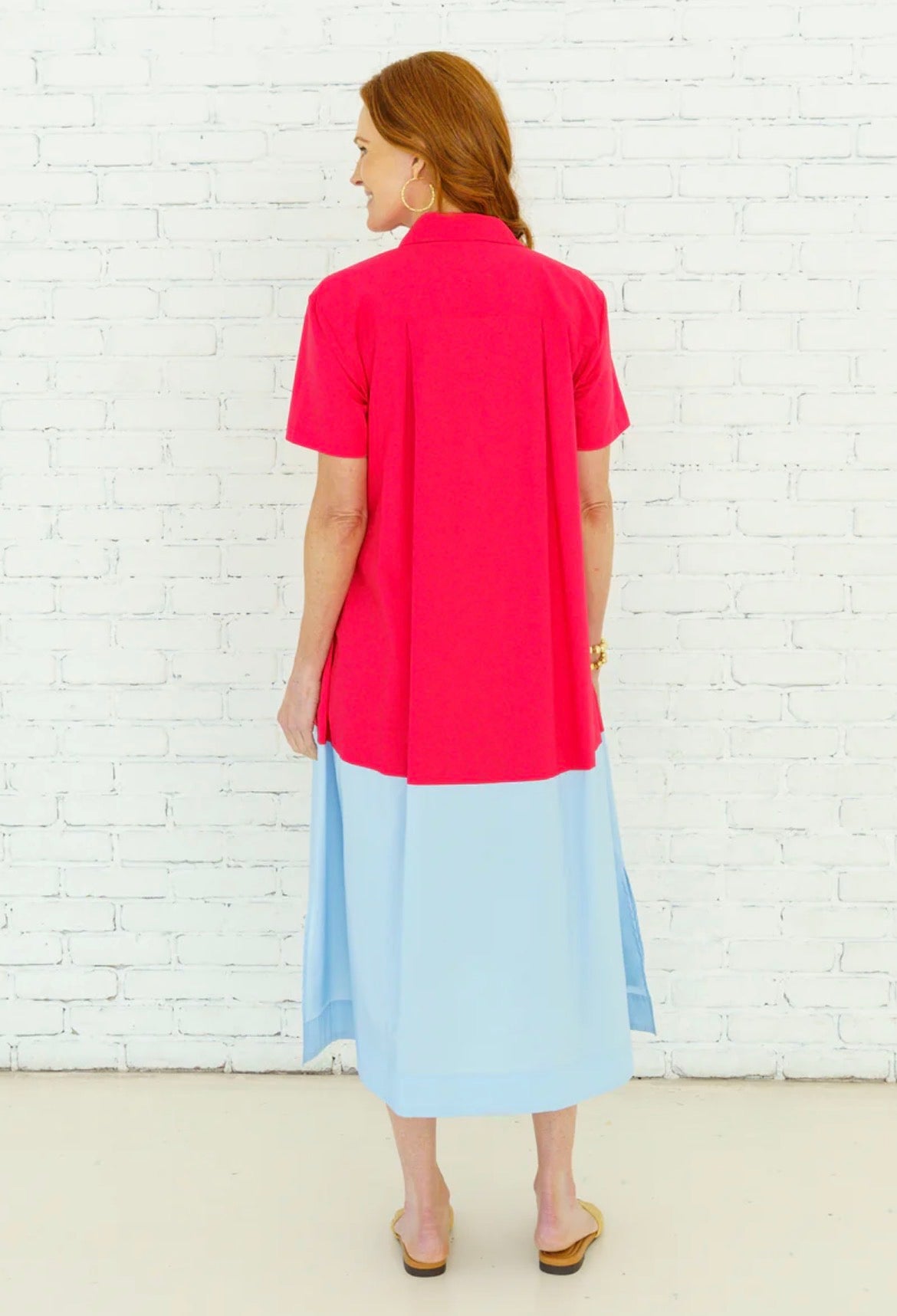 Millie Colorblock Dress- Red & Blue